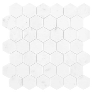 Mozaika kamienna Carrara White Hexagon 48 29,8x30,2